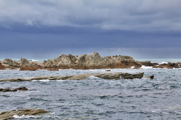 Oceano Pacífico em Kaikoura, Nova Zelândia