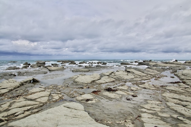 Oceano Pacífico em Kaikoura, Nova Zelândia