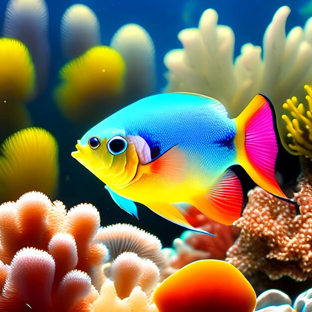 Oceano subaquático Oceano marinho Aquático incrível Belos corais coloridos e vibrantes