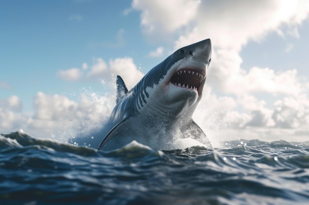 Los océanos acrobático maravilla tiburón volador