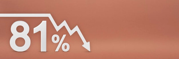 Ochenta y uno por ciento de la flecha en el gráfico apunta hacia abajo caída del mercado de valores inflación del mercado bajista