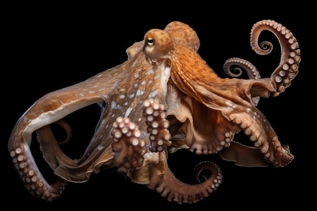 Ocktopus kraken rondando as profundezas do oceano em busca de sua próxima presa