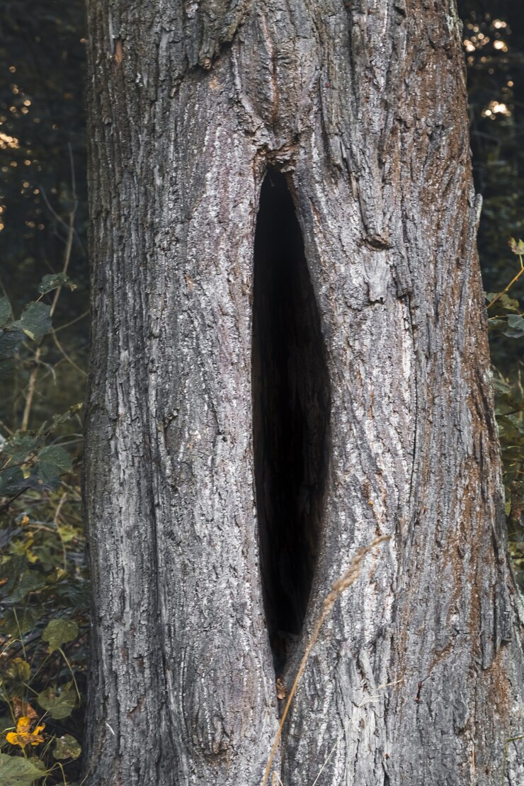Foto oco preto na madeira, grande oco