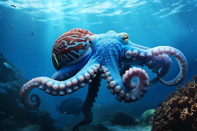 Octopus animal pelágico marinho tropical gerar ai