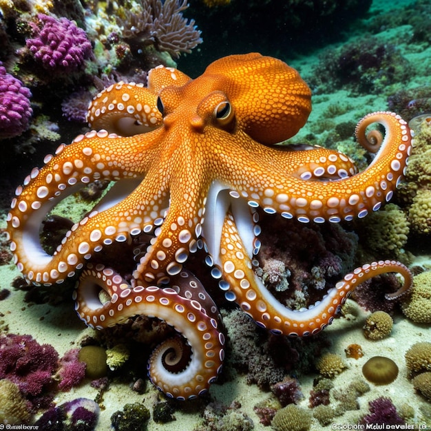 Foto el octopus esquivo, maestro del camuflaje