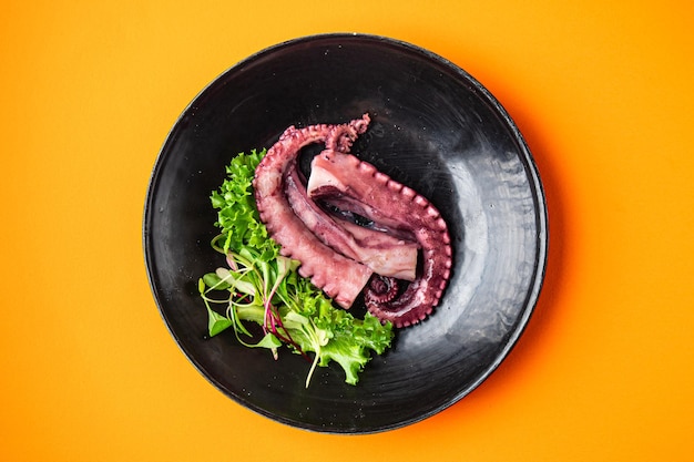 Octopus Food Meeresfrüchte frische Mahlzeit Sea Snack auf dem Tisch kopieren Raum pescetarische Ernährung