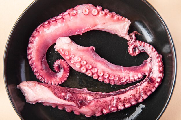 Octopus Food Salat Meeresfrüchte frische Portion bereit zum Essen Snack auf dem Tisch Kopie Raum