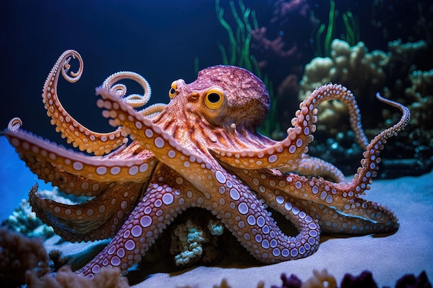 Octopus vulgaris ist eine gewöhnliche Krake im Mittelmeer