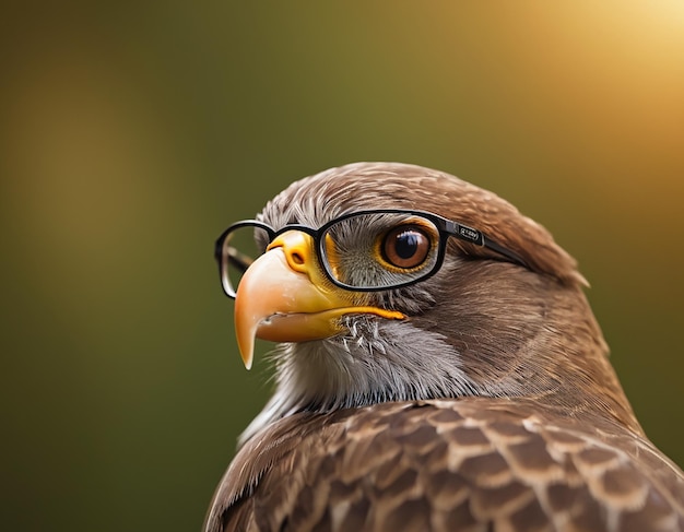 Foto Óculos com um pássaro bonito ia generativa