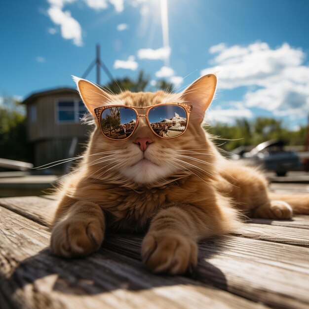 Foto Óculos de gato bonitos.