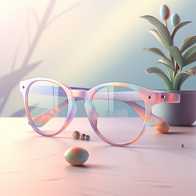 óculos de pêssego com planta de flor