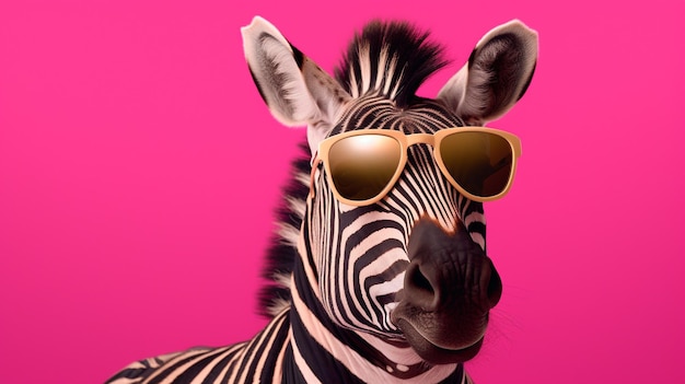 Foto Óculos de sol generativos ai zebra strut e vibrações pastel