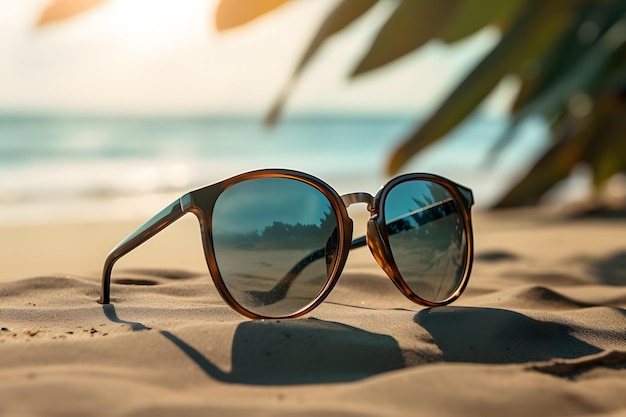 Óculos de sol na praia