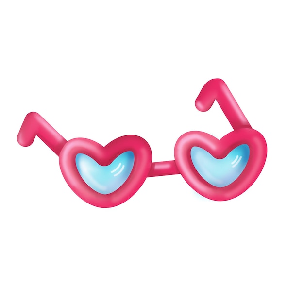 óculos em forma de coração rosa simples