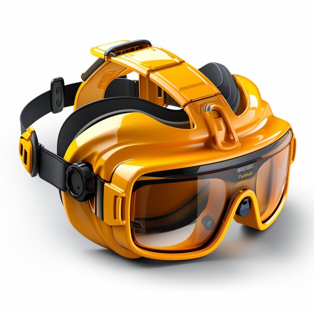 Óculos de seguridad de plástico vectorial amarillos sobre fondo blanco gafas de protección de trabajo para el ojo