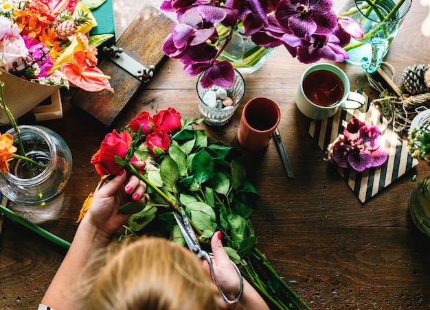 Ocupação de varejo de floricultura de empresa de pequeno porte