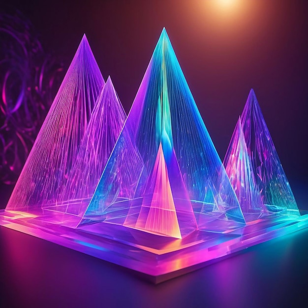 Foto odisea holográfica un tapiz multidimensional de formas 3d abstractas