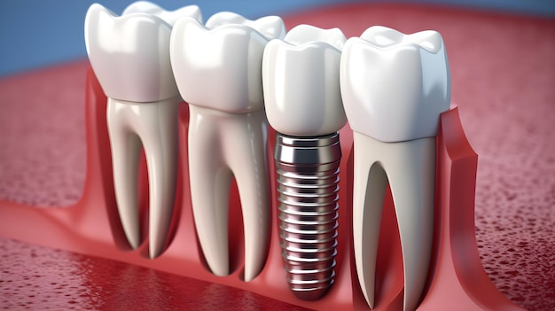 Odontología de implantes dentales 3d