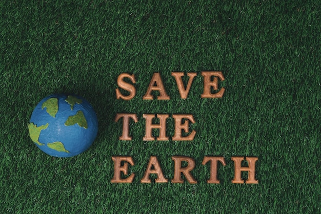 Öko-Bewusstseinskampagne für das Konzept des Erde-Tages präsentiert die Botschaft in Save Earth auf biophilem grünem Hintergrund Umwelt-Sozial-Governance-Konzept-Idee für eine nachhaltige und grünere ZukunftGyre