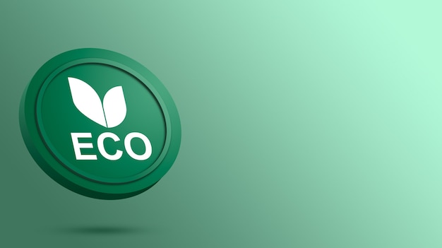 Ökologie-Symbol auf dem runden Schaltflächen-Rendering