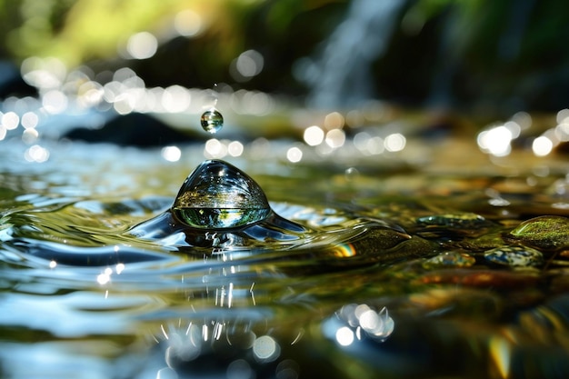 Foto Ökosystem-wassertropfen-natur-hintergrund für das erdtagskampfgn