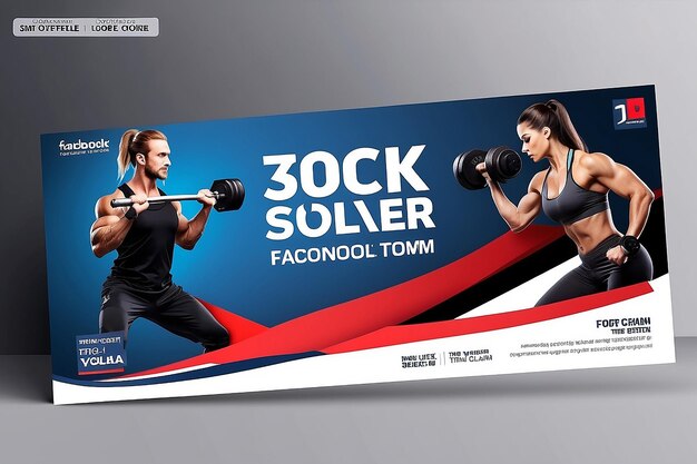 Foto oferta especial, diseño de plantilla de portada de facebook para gimnasio. diseño de plantilla de portada de facebook agradable y limpio.