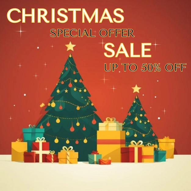 Oferta especial de Navidad venta hasta un 50% de descuento
