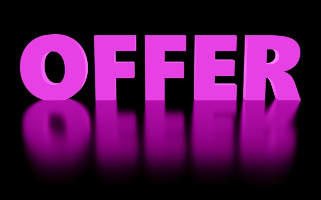 Oferta de inscripción de lujo en el podio negro luz suave fondo liso renderización 3D