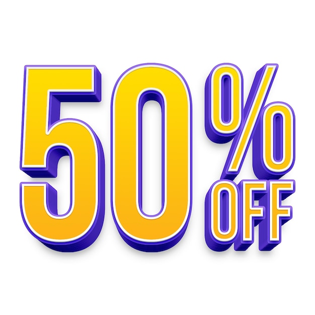 Ofertas de descuento del 50 por ciento Etiqueta con diseño de estilo de extrusión