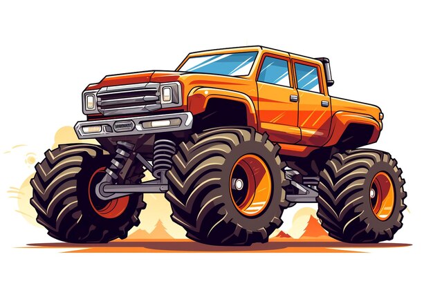 Foto off road legends, um design vetorial de monster truck mostrando domínio