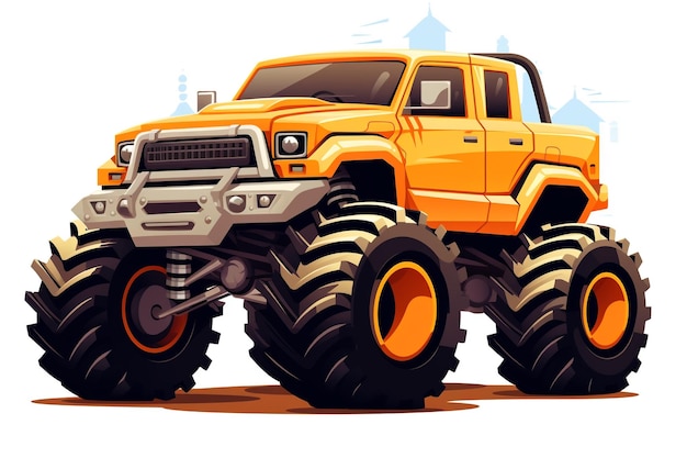 Off Road Supremacy Eine Monstertruck-Vektorillustration mit Reifenzerkleinerungspräzision