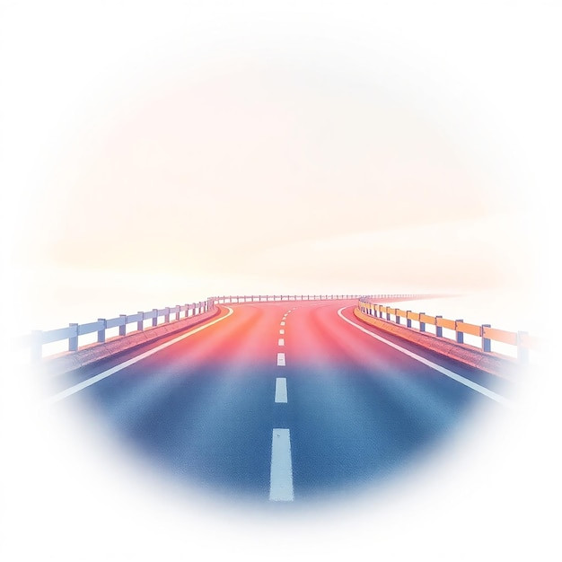 Offene Straße bei Sonnenuntergang Konzept der Reise Reise und Abenteuer