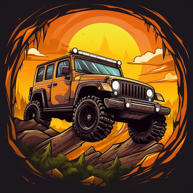 Foto offroad-cartoon-logo