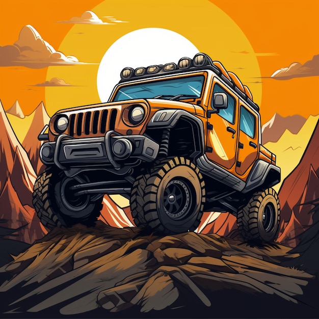 Offroad-Logo aus Zeichentrickfilmen