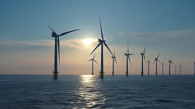 Offshore-Windkraftanlagen für Windkraft Generative KI-Umweltstrom