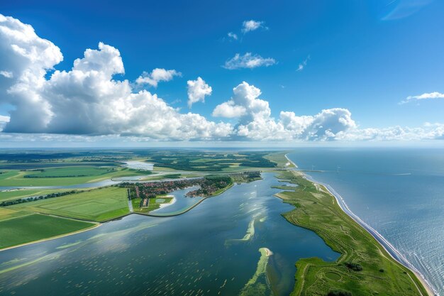 Offshore-Windmühlepark in den Niederlanden, der grüne Energie erzeugt