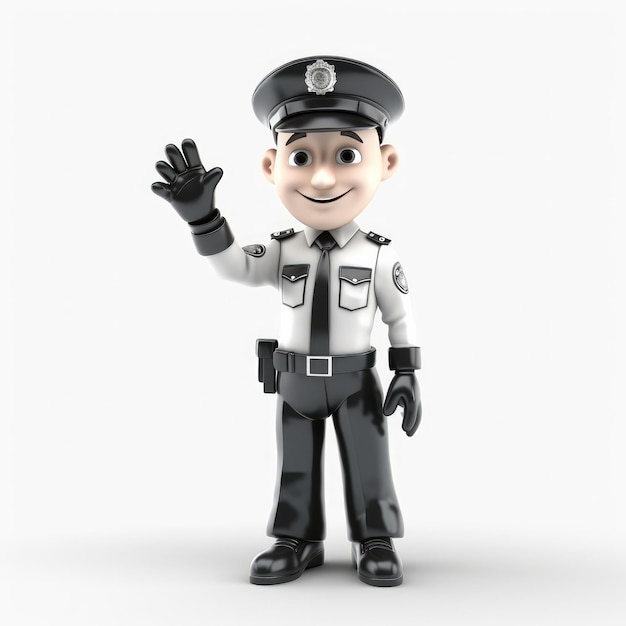 Oficial de policía Personaje aislado en blanco