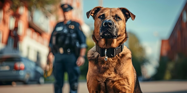 Foto un oficial de seguridad k patrulla con la supervisión de la policía concepto oficial de seguridad policía de supervisión patrulla de cumplimiento de la ley medidas de seguridad