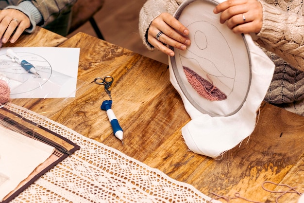 Oficina de agulhas de perfuração Oficina de tecelagem de bordados