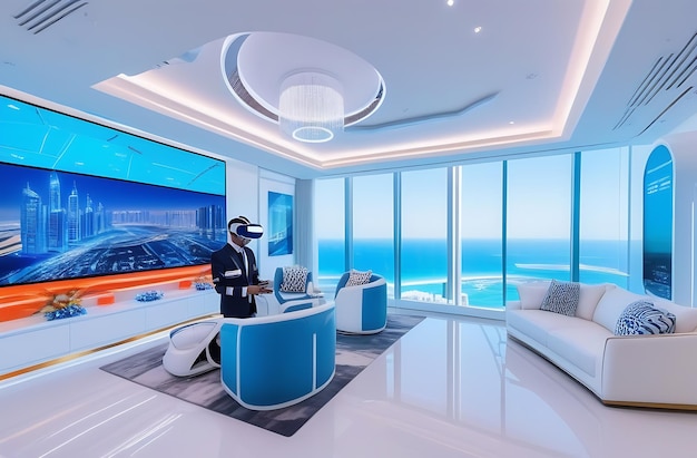 Foto oficina moderna de un desarrollador inmobiliario de lujo en los emiratos árabes unidos