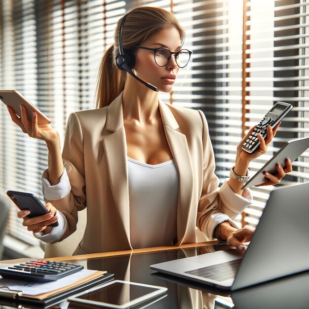 Oficina de mujeres profesionales multitarea