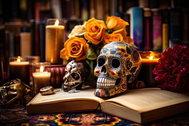 Ofrecimiento de libros favoritos Día de los Muertos