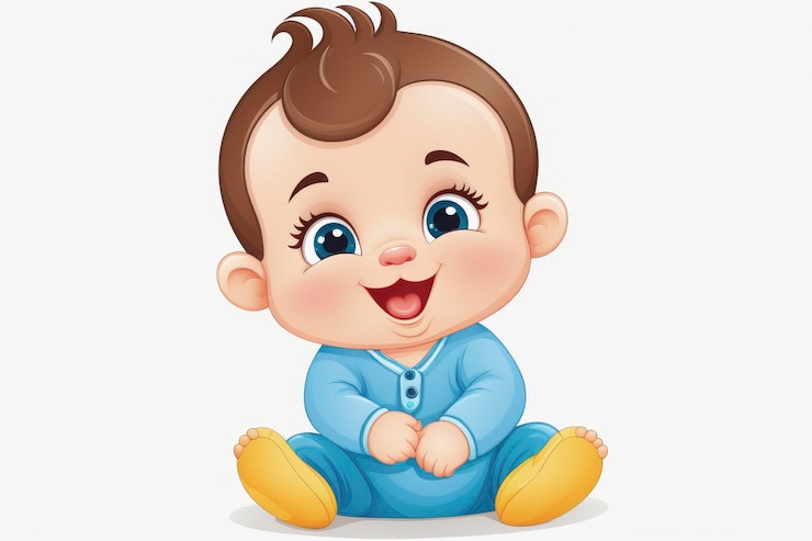 Foto oh baby, süße palyfull-baby-vektorillustration auf weißem hintergrund