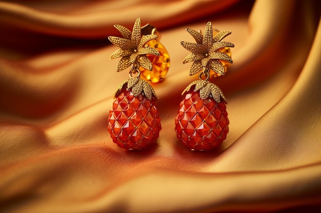 Ohrringe oder Schmuck in Form von Ananas