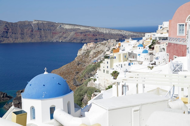 Oia-Stadt auf Santorini-Insel Griechenland