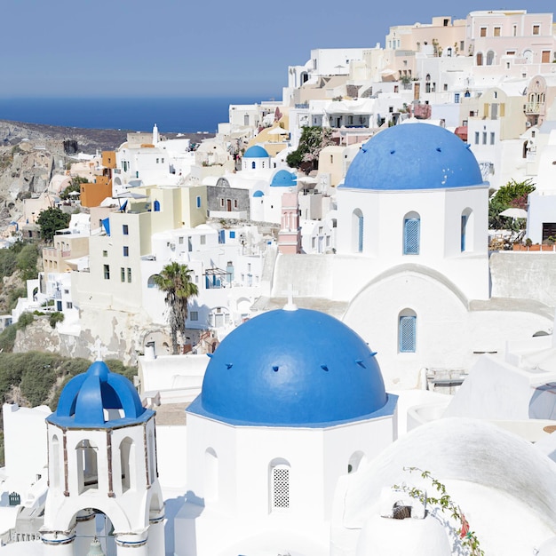 Oia-Stadt auf Santorini-Insel Griechenland