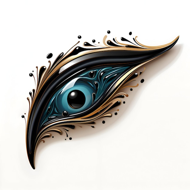 Ojo al estilo de la ilustración de Vector de tatuaje de ojo gótico