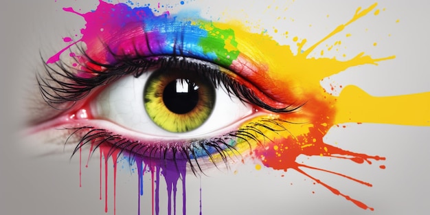 Un ojo de arcoiris con un ojo de color de arcoiris