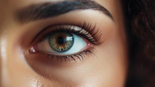 un ojo azul de una mujer con un ojo marrón y un ojo azul