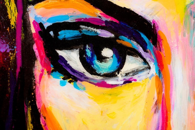 Ojo creativo en la textura de la pintura de fondo